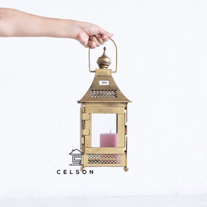 Zara _Antique Brass Handcrafted Lantern_Glass lantern