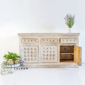 Kelly_ Hand Carved Wooden Sideboard_Wooden Buffet_160cm