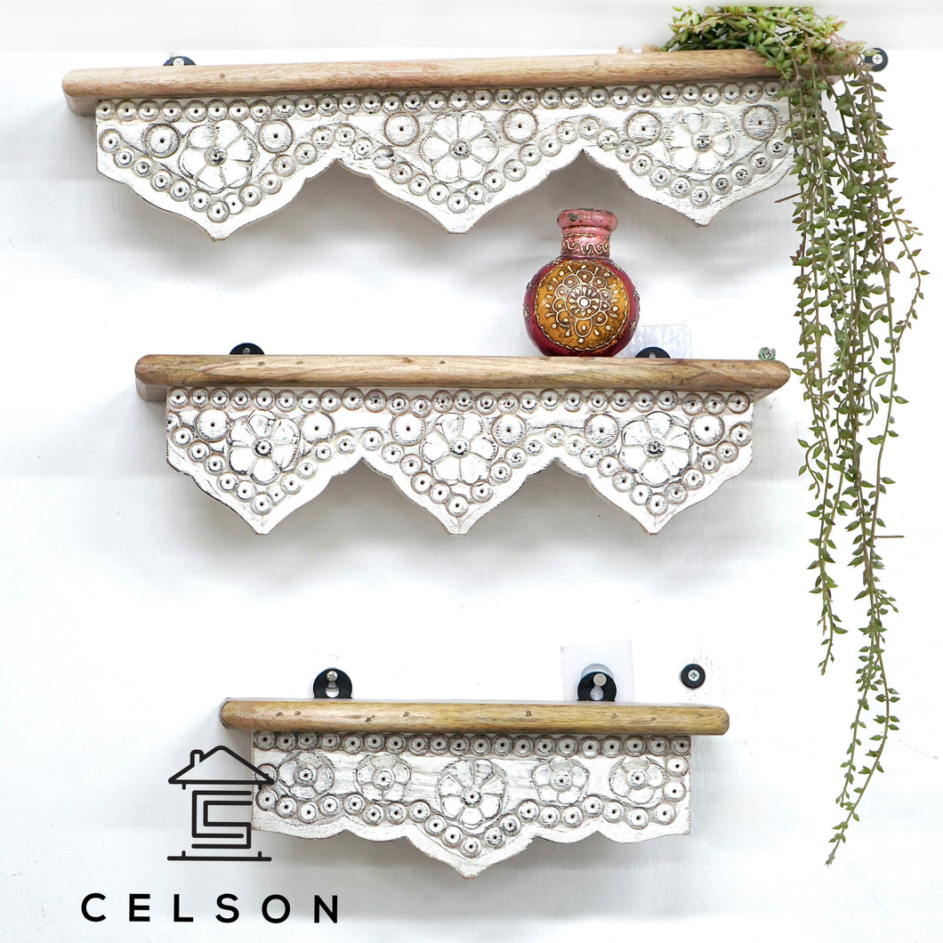 Robin Wooden Wall Shelves Set of 3