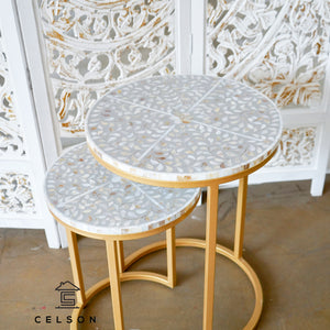 Kelvin_ Mother of Pearl Inlay Nesting Side Table Set of 2_Available in different colors