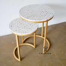 Load image into Gallery viewer, Farah MOP Inlay Nesting Tables Set of 2_Available in 2 colors
