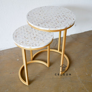 Farah MOP Inlay Nesting Tables Set of 2_Available in 2 colors