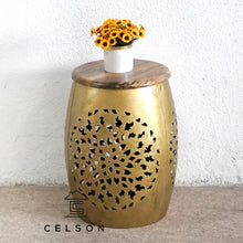 Load image into Gallery viewer, Chloe Brass Finish Side Table
