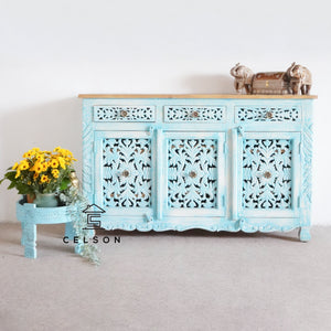 Deepak_Hand Carved Indian Wood Sideboard_Buffet