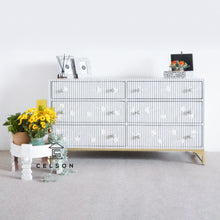 Load image into Gallery viewer, Stefer_Bone Inlay Chest of Drawer with 6 Drawers_ 150 cm Length
