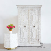 Load image into Gallery viewer, Gia_Hand Carved Indian Wood Tall Almirah_Cupboard_Height 145 cm
