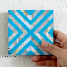 Load image into Gallery viewer, Chevron Pattern Mother of pearl  Inlay Coaster
