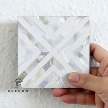 Load image into Gallery viewer, Chevron Pattern Mother of pearl  Inlay Coaster
