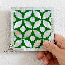 Load image into Gallery viewer, Geometric Pattern Mother of pearl  Inlay Coaster
