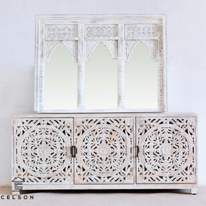 Joyce Hand Carved Wooden Arch Mirror_ 120 x 90 cm