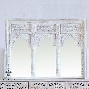 Joyce Hand Carved Wooden Arch Mirror_ 120 x 90 cm