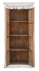 Saige Hand Carved Indian Wood Tall Almirah_Cupboard_Height 180 cm