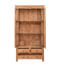 Load image into Gallery viewer, Saga_Hand Carved Indian Wood Tall Almirah_Cupboard_Height 190cm
