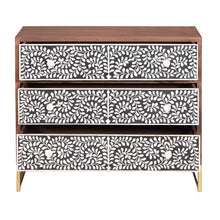 Load image into Gallery viewer, Riva_Bone Inlay Chest With 3 Drawers_ 100 cm Length
