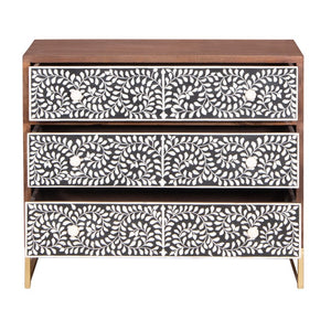Riva_Bone Inlay Chest With 3 Drawers_ 100 cm Length