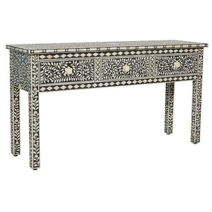 Dakota Bone Inlay Console Table with 3 Drawers_Vanity Table