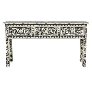 Dakota Bone Inlay Console Table with 3 Drawers_Vanity Table