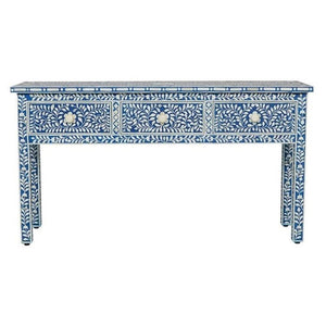 Garima_ Bone Inlay Console Table with 3 Drawers_Vanity Table