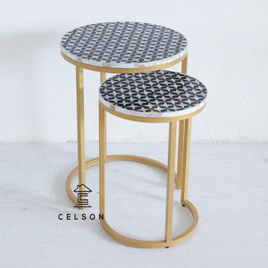 Farah MOP Inlay Nesting Tables Set of 2_Available in 2 colors