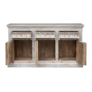 Ridhi _Hand Carved Solid Indian Wood Sideboard_Buffet_Dresser