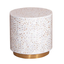 Load image into Gallery viewer, Alex_Bone Inlay Floral Round Stool
