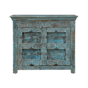 Sahiba_Hand Carved Wooden Chest_Cupbord_ Sideboard_Cabinet_ 100 cm Length