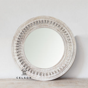 Becca_Indian Round Spindle Mirror Frame_90 Dia cm