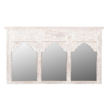 Load image into Gallery viewer, Dimsy_Solid Indian Wood Hand Carved 3 Arch Mirror
