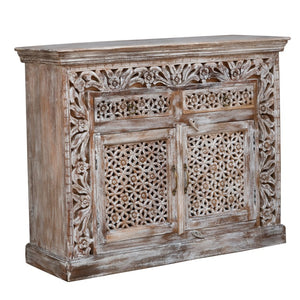 Biba_Solid Indian Wood 2 Door Cupboard_Chest_Cabinet_ 120 cm Length
