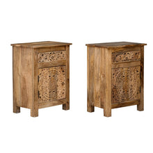Load image into Gallery viewer, Bobby_ Hand Carved Solid Indian Wooden Bedside Table
