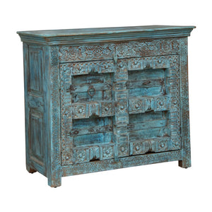 Sahiba_Hand Carved Wooden Chest_Cupbord_ Sideboard_Cabinet_ 120 cm Length