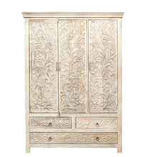 Load image into Gallery viewer, Daisy_Solid Indian Wood Hand Carved Cupboard_Height 190 cm
