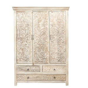 Daisy_Solid Indian Wood Hand Carved Cupboard_Height 190 cm