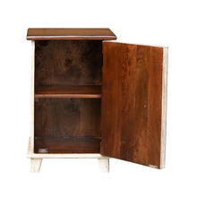 Load image into Gallery viewer, Herra_Hand Carved Bed Side Table_Tile_ 1 Door and 2 shelves
