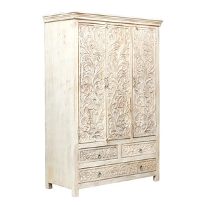 Daisy_Solid Indian Wood Hand Carved Cupboard_Height 190 cm