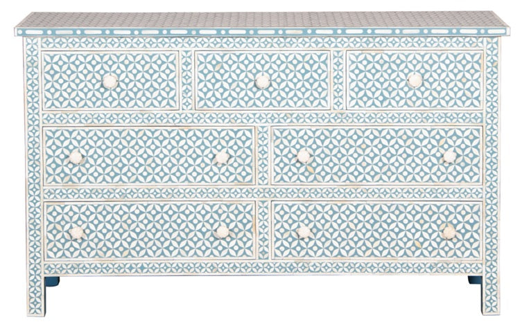 Jenn_Bone Inlay Chest of Drawer with 7 Drawers_ 150 cm Length