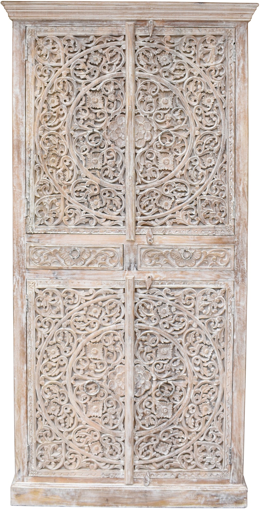 Colin_Solid Indian Wood Hand Carved Cupboard_Height 190 cm
