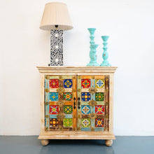 Load image into Gallery viewer, Mandy Solid Indian Wood Chest with Tile Doors_Cupboard_Cabinet_ 90 cm Length
