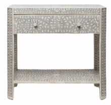 Load image into Gallery viewer, Wyllie_Bone Inlay Bed Side Table
