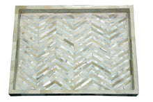 Load image into Gallery viewer, Ivory Serving Tray Chevron Pattern Tray _51 x 38 cm
