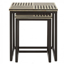 Load image into Gallery viewer, Eiza_Black and White Bone Inaly Nesting Table
