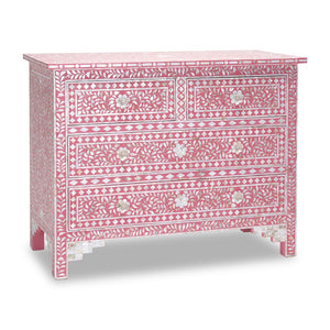 Bella Mother of Pearl Inlay Chest of Drawer with 4 Drawers_ 104 cm Length