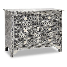 Load image into Gallery viewer, Magdalene Bone Inlay Chest of Drawer with 4 Drawers_ 104 cm Length
