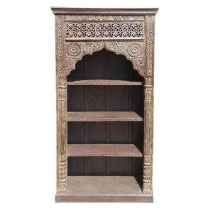 Edi_Rustic Solid Wood Arched Bookcase_Display Unit_Bookshelf