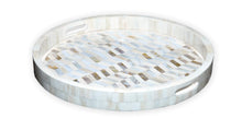 Load image into Gallery viewer, Velda Mother of Pearl Inlay Chevron Pattern Tray _Dia 45 cm
