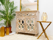 Load image into Gallery viewer, Jenn_Gold Leaf Branches Round Accent Table with Mirror Top
