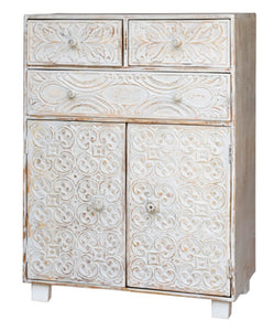 Nora_Hand Carved Solid Wood Chest_ 90 cm Length