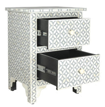 Load image into Gallery viewer, Shan_Bone inlay 2 Drawer Bed Side Table
