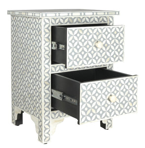 Shan_Bone inlay 2 Drawer Bed Side Table