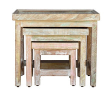 Load image into Gallery viewer, Lyric_Solid Indian Wood Hand Painted Nesting Table Set of 3

